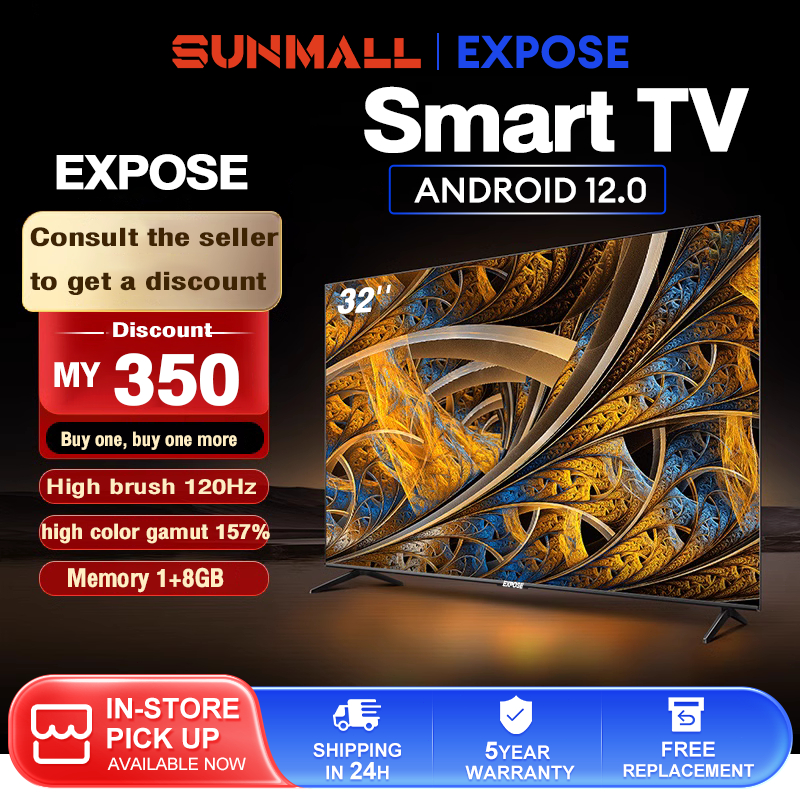 Smart TV EXPOSE TV 4K UHD Android TV 32 Inch With WiFi/YouTube/MYTV/Netflix/Hdmi  LED TV 3 years warranty