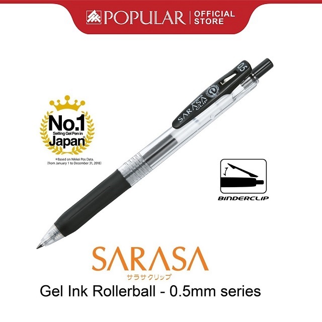 Zebra Sarasa Clip JJ15 Gel Pen Black/Blue (0.5mm/0.7mm)