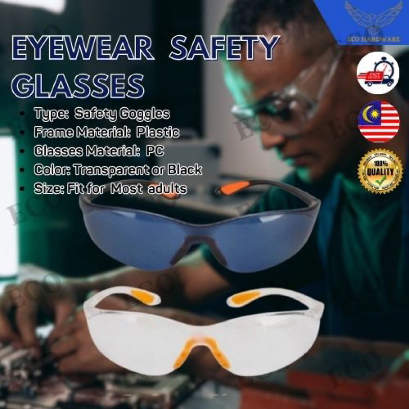 Eyewear Protective Safety Glasses Goggles Sporty Sunglasses Spectacles for Factory, Lab or Outdoor Work