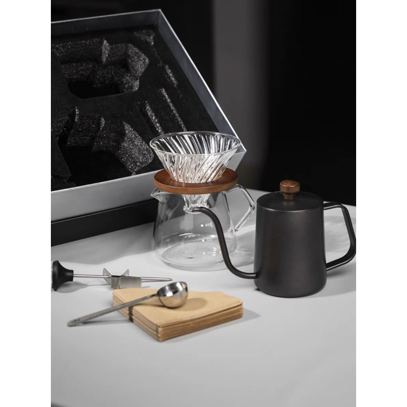 Coffee Maker Set Coffee Set Hand Brew Glass Filter Cup  Hand-Pour Pot Household Hand Grinder Coffee Dripper Sets