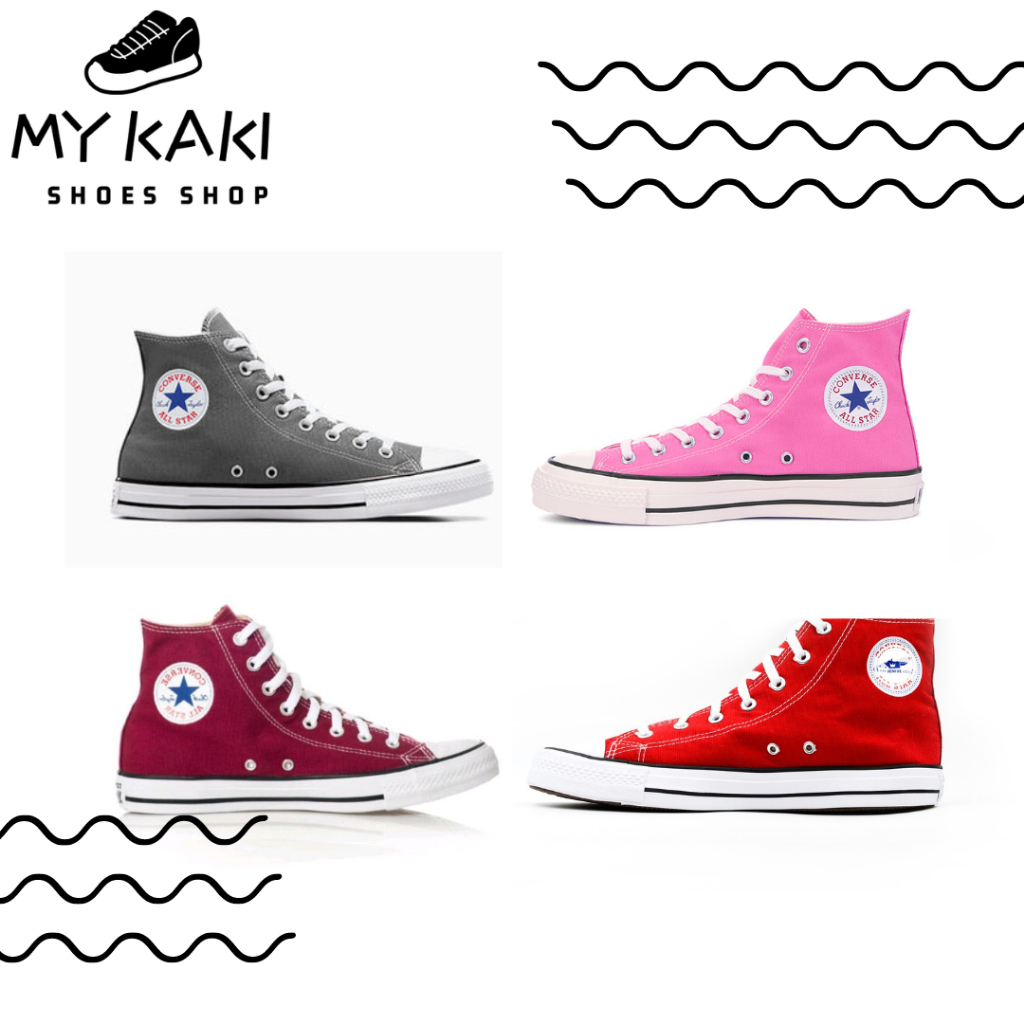 Special Price Converse All Star Evergreen Women Men Skateboard Shoes Unisex Sneakers Converse High Cut Pink Grey Red