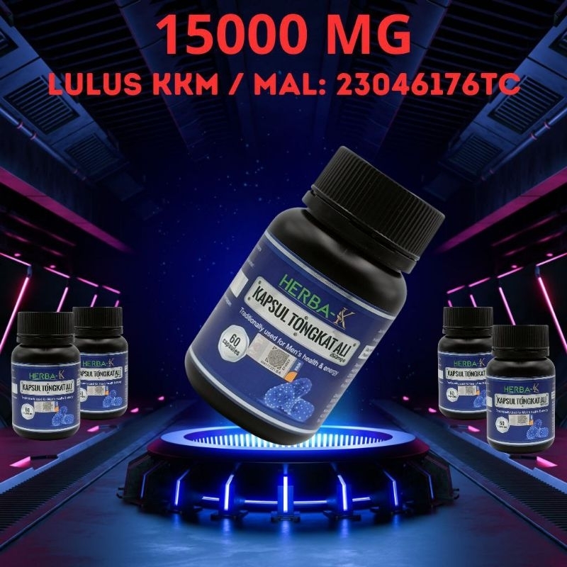 HERBA K KAPSUL TONGKAT ALI - ASLI / ORIGINAL - BOOSTER TENAGA - 60 CAPSULE - LULUS KKM
