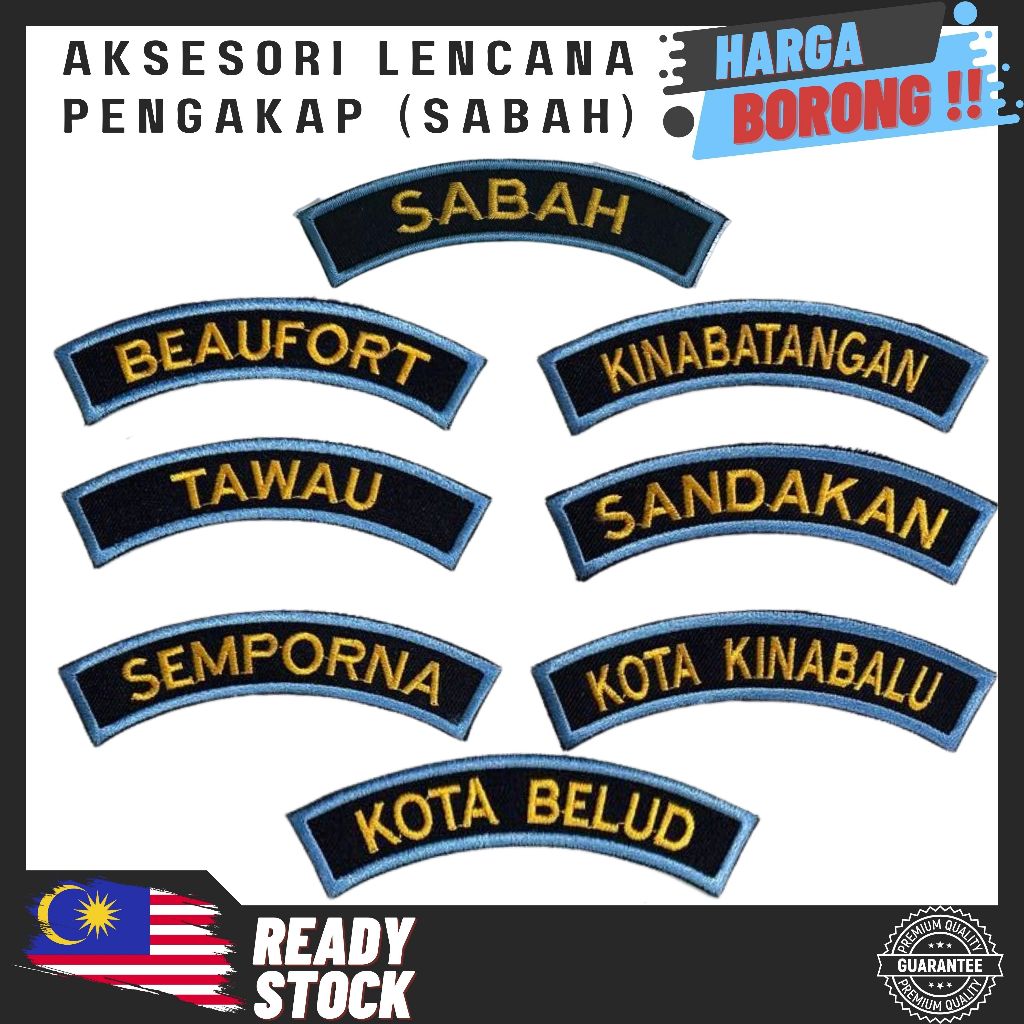 AKSESORI I  PENGAKAP LENCANA SULAM TEMPATAN DAERAH I NEGERI I SABAH I SARAWAK I PULAU PINANG I PERAK
