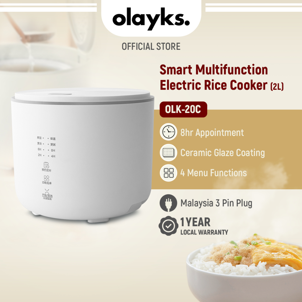 Olayks 2L Smart Mini Rice Cooker Multifunction Electric Rice Cooker Steamer 迷你智能电饭锅 电饭煲