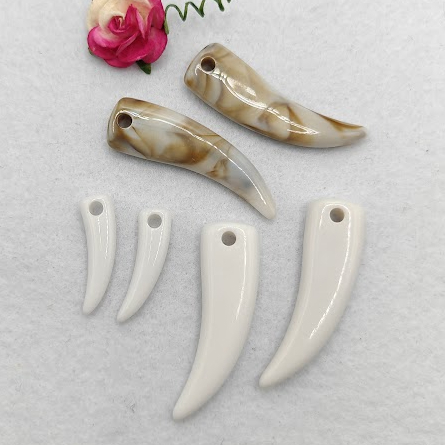 JA2322 Replica Wolf Tooth Taring Palsu ABS Tusk Jewelry Making Accessories Supplies Beading Crafts Gigi Tribal Wear