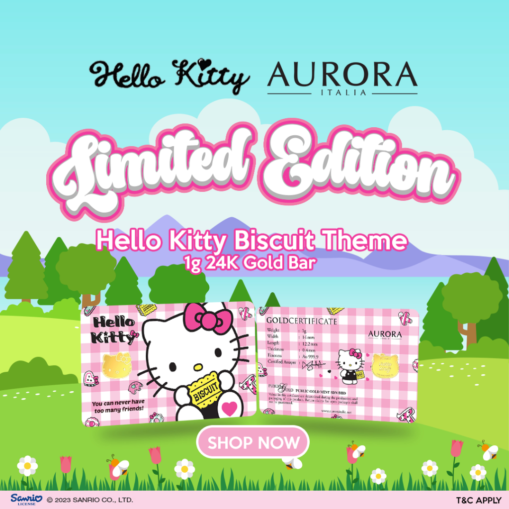 SANRIO X AURORA ITALIA (1g) 999.9 Hello Kitty Biscuit Limited Edition Gold&hellip;