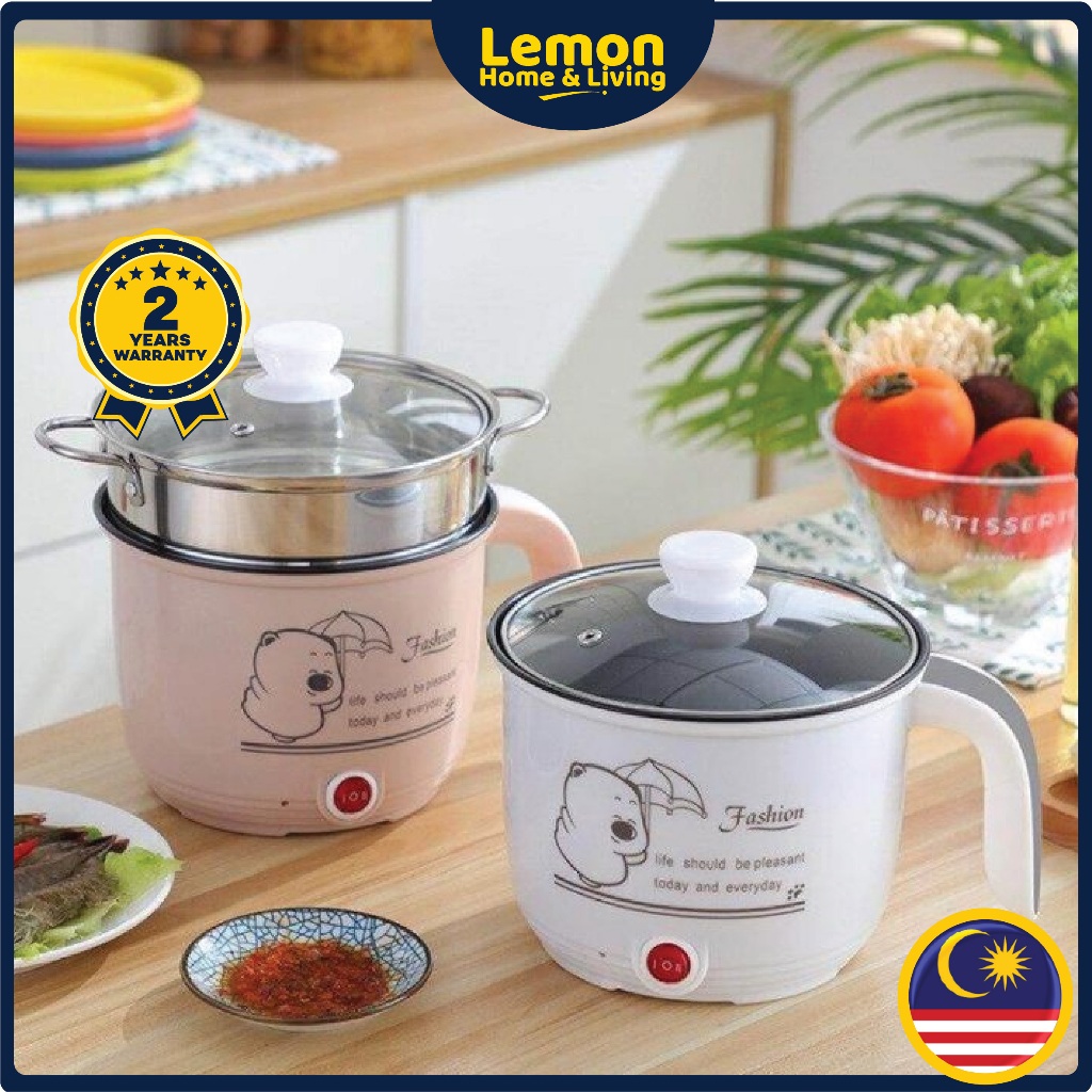 🍋 3 Pin Plug 1.8L Non Stick Electric Pot Frying Pan Mini Rice Cooker /Periuk  Memasak Serbaguna