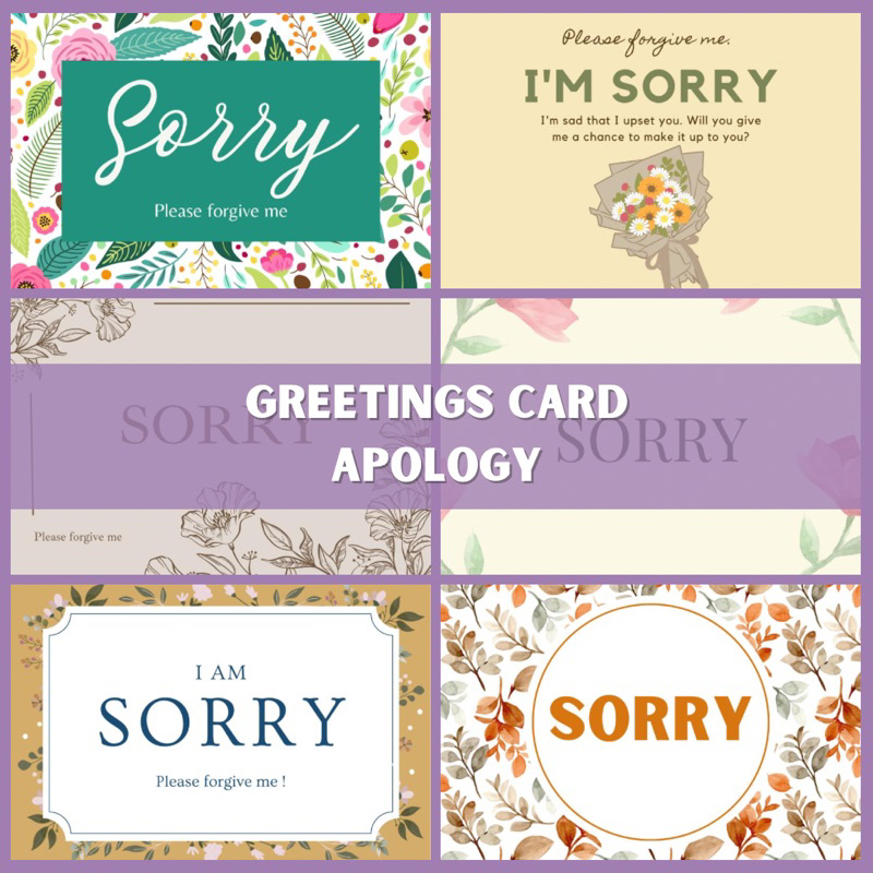 [PACK/5pcs] APOLOGY CARD SORRY CARD GREETINGS CARD