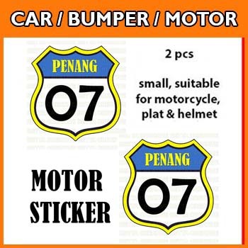 Penang Pulau Pinang Route 66 - Car Sticker / Bumper Sticker / Motor Sticker / Helmet Sticker