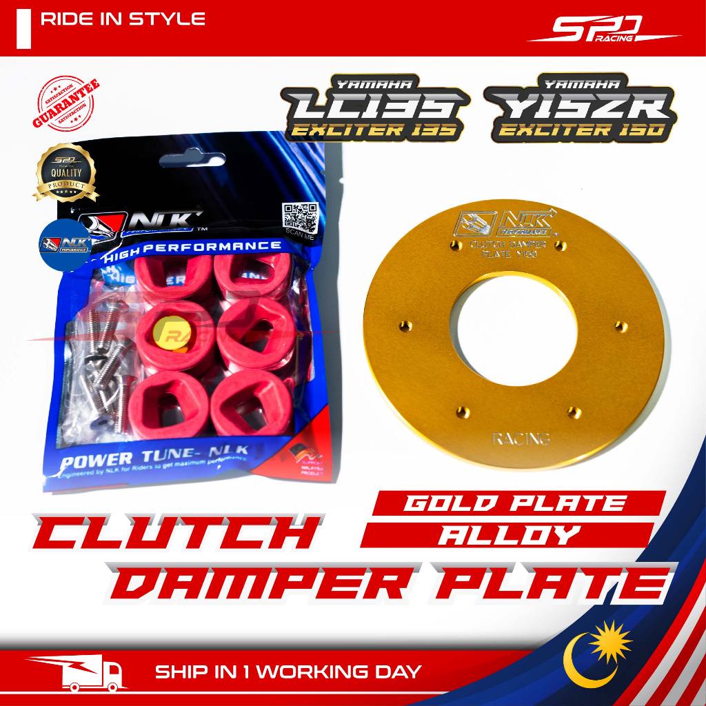 Clutch Damper Plate Alloy |Blue / Gold | Rebet Screw Set Rubber | NLK PERFORMANCE For YAMAHA Y15ZR V1 V2 FZ150