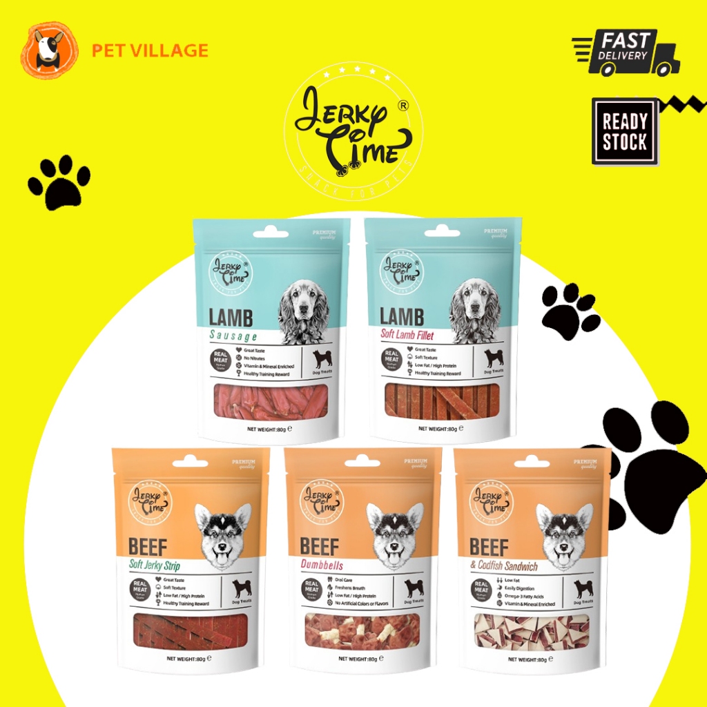 JERKY TIME Dog Treats Beef/Lamb series 80g牛肉系列80g