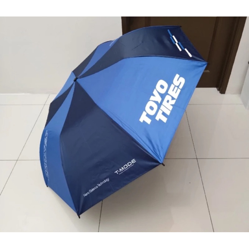 Limited Edition T Brand Blue/Black Foldable Automatic Open Umbrella