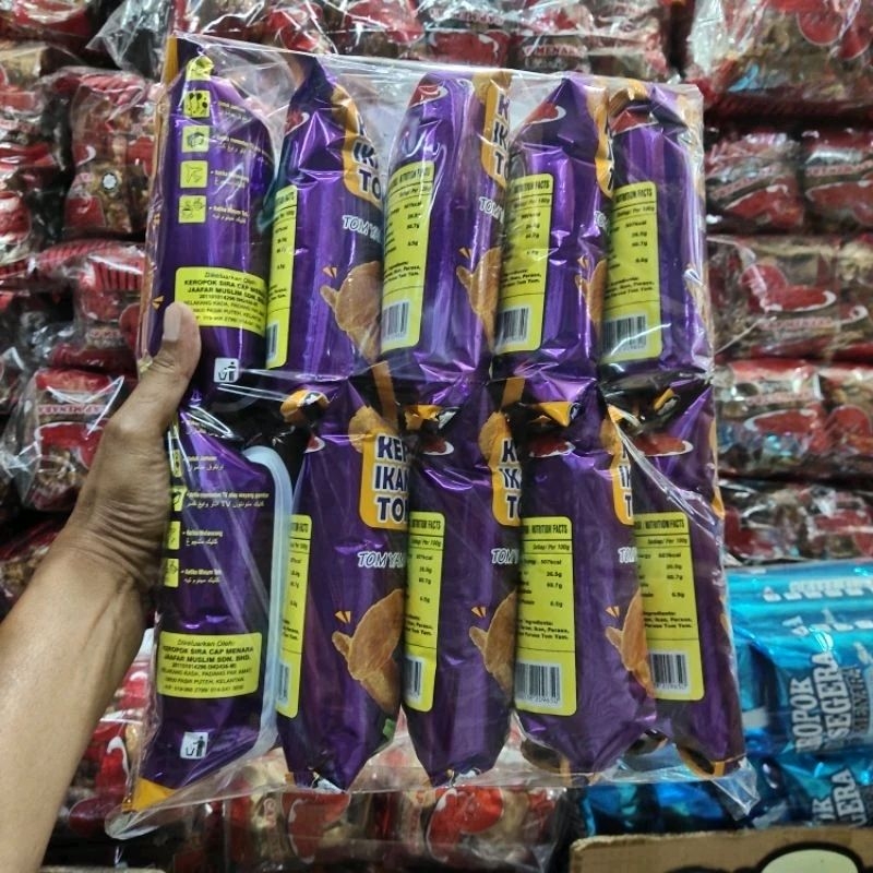 Tomyam Fish Crackers  Keropok ikan Perisa Tomyam Murah, sedap & Berbaloi