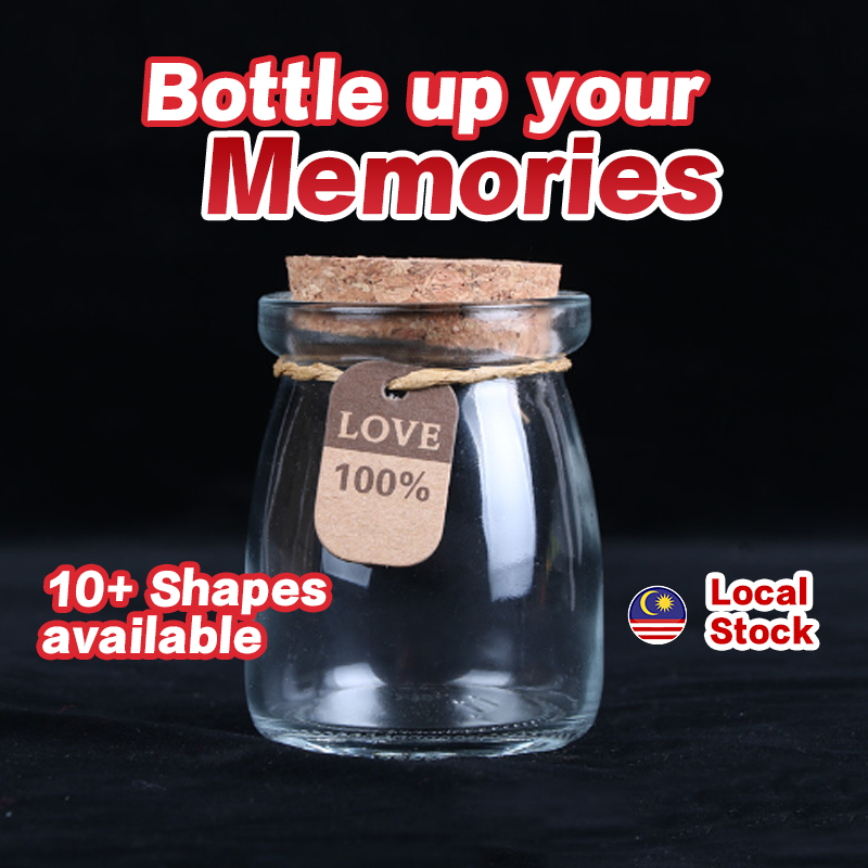 Retro Milk Glass Bottle Wishing Cork Jars Yogurt 玻璃布丁杯 牛奶杯 酸奶 pudding cup VialCork Pudding Sweets & Decoration NEW