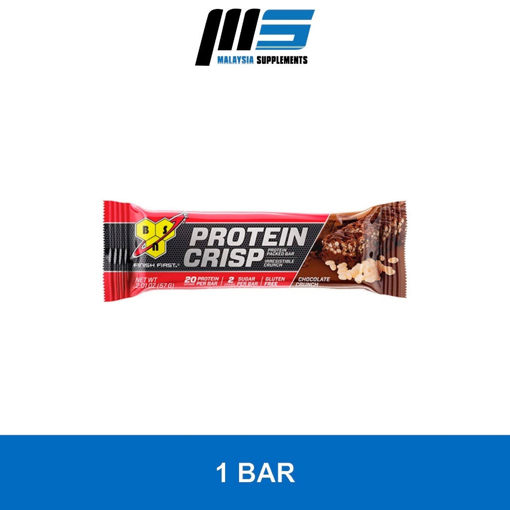 BSN Protein Crisp Bar, 1 bar - Protein Bar, Protein Snacks, Muscle Building, Lean Muscle