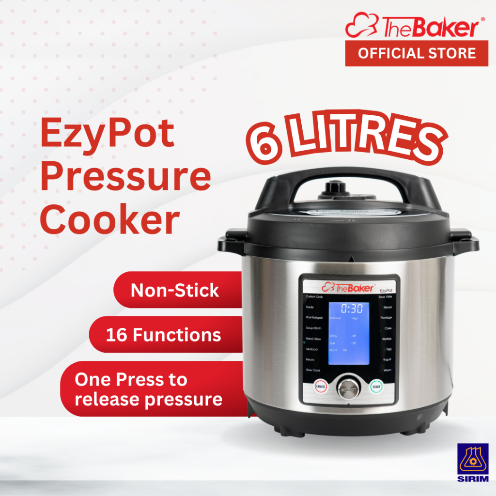 The Baker EzyPot Pressure Cooker Non-Stick Rice Cooker (6L)