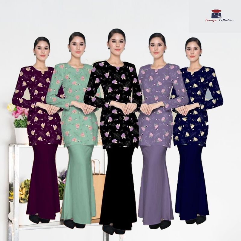 NEW ARRIVAL 2026 BAJU KURUNG MODAN PRINT (baju&kin) Como crepe printed kain