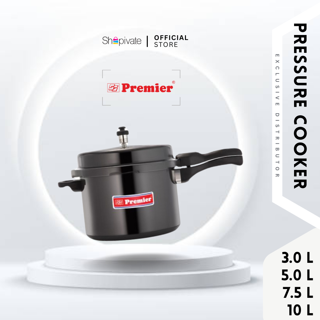 Premier Aluminium TRENDY BLACK CUCINA with Induction Bottom Pressure Cooker