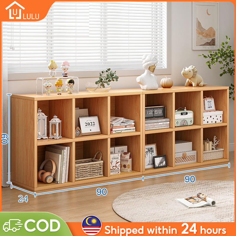 LU-Wooden Multipurpose Rack Rak Buku Kabinet Buku ook Rack Cabinet DIY Utility Shelf Wood Shelf rack