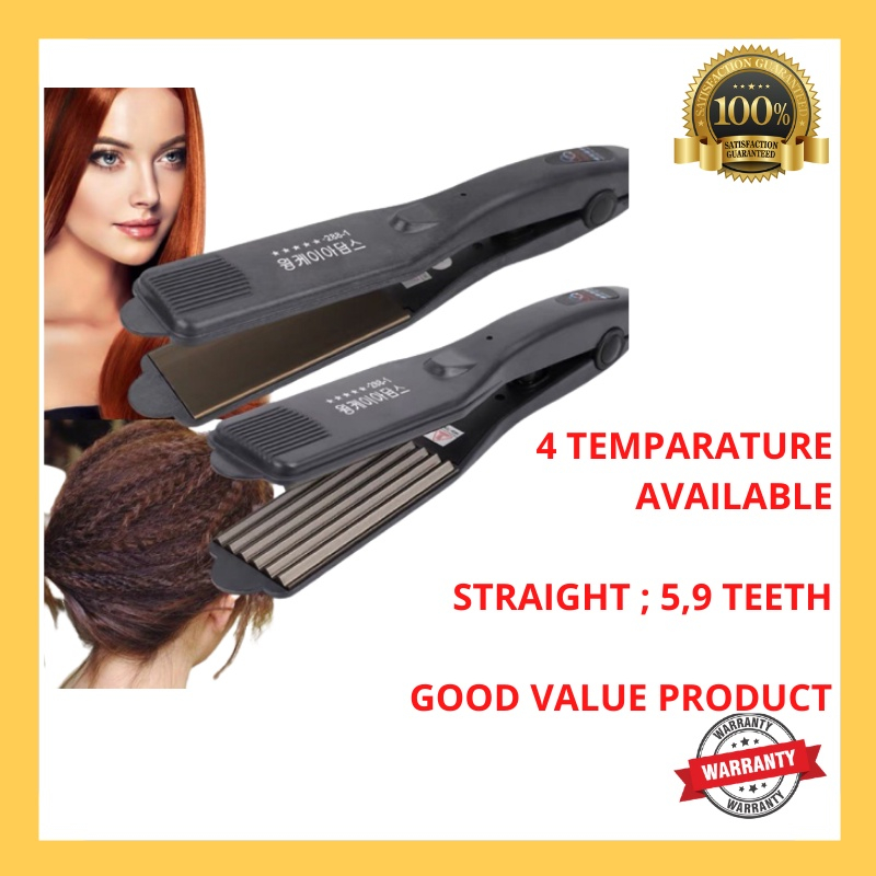 [2in1] Rambut Kerinting & Pelurus Hair Curler Corn & Straightening hairs straightener Plate Iron Lurus Curly 直发器