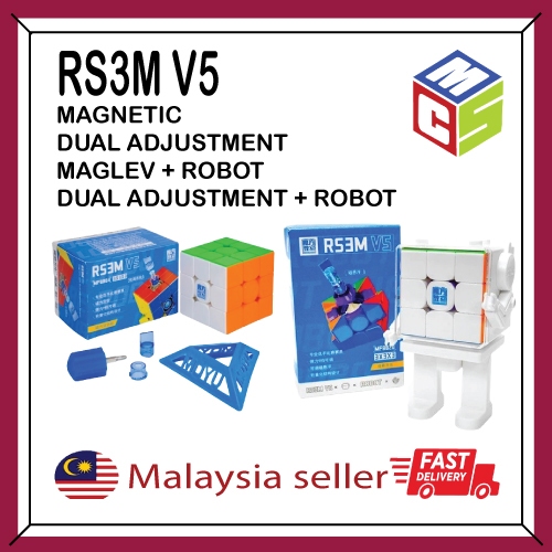 [READY STOCK] MOYU RS3M V5 3×3 (MAGNETIC/ DUAL ADJUSTMENT/ MAGLEV / BALL CORE UV COATED + ROBOT) SPEEDCUBE