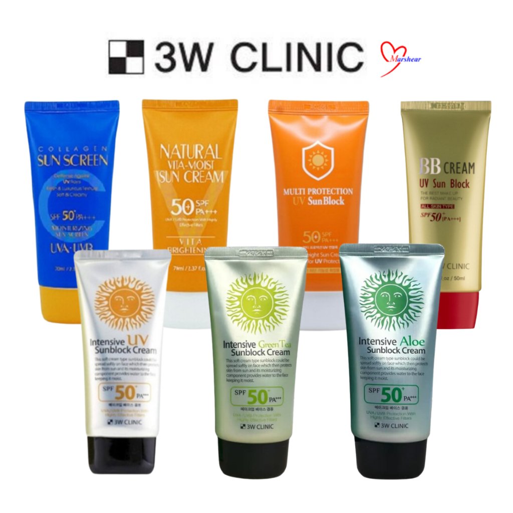 3W Clinic Intensive UV Sun Block Cream / Collagen Sunscreen / Natural Vita Moist / BB Sun Cream SPF50+ PA++ 70ml