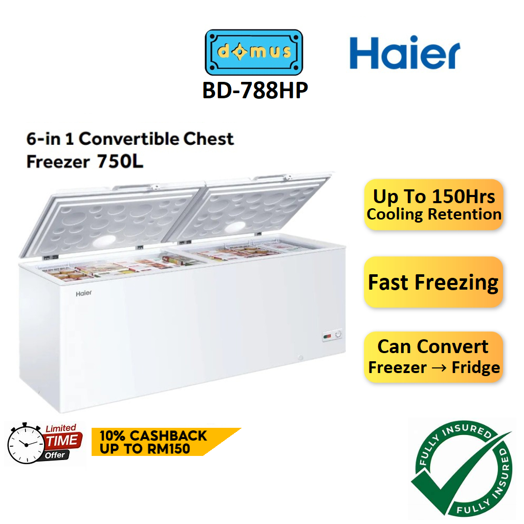 Haier Chest Freezer Full Range 200L 332L 450L 535L 750L Peti Freezer Murah Deep Freezer Peti Sejuk Beku Frezer 冷藏箱