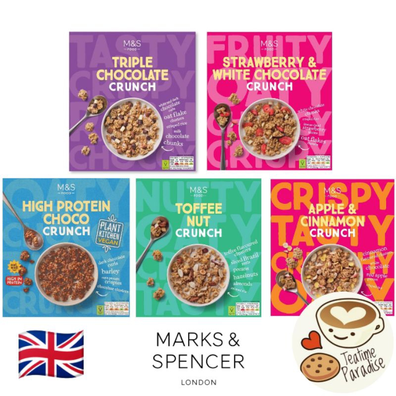 Marks & Spencer (M&S) Crunch 500g (Assorted Flavours) (Triple Chocolate / Strawberry & White Chocolate / Apple Cinnamon)