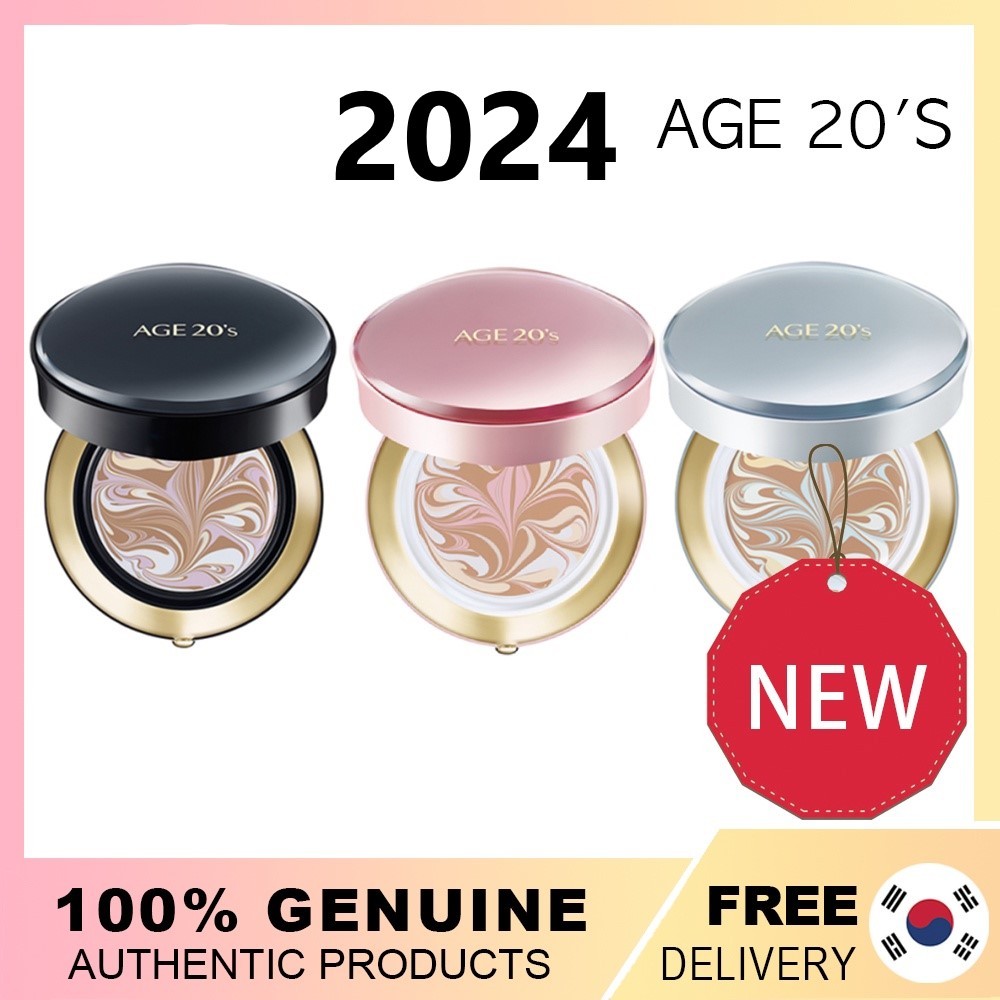 2024 Age 20's Signature Essence Cover Pact Foundation Intense Cover [White/ Pink/ Black] (#13, 21, 23) *NEW*
