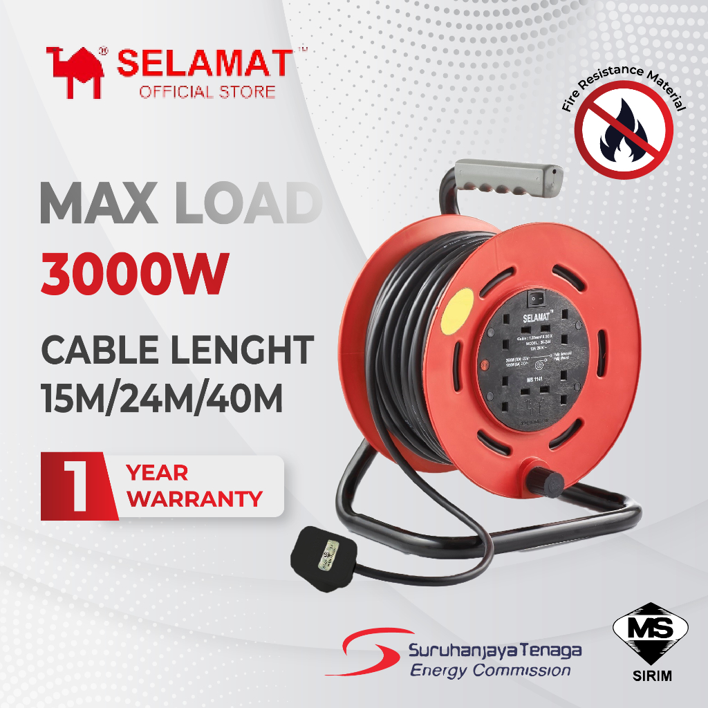 Selamat Industial Type Extension Cable Reel (15m/24m/40m) Kilang/Direct factory/Bulk purchases