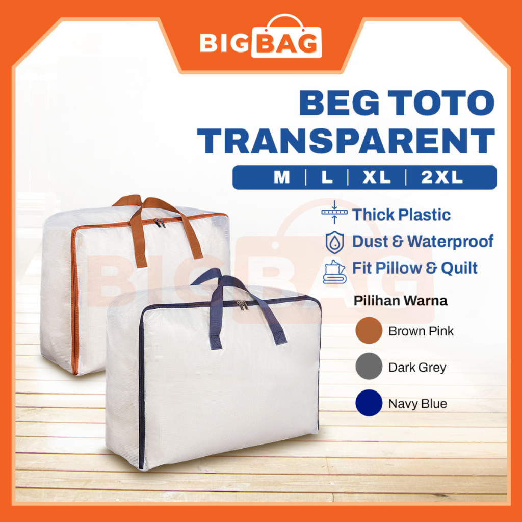 BIG BAG Beg Toto Waterproof Transparent Storage Bag Comforter Storage Bag Blanket Bag Pillow Beg Cadar Plastik Toto