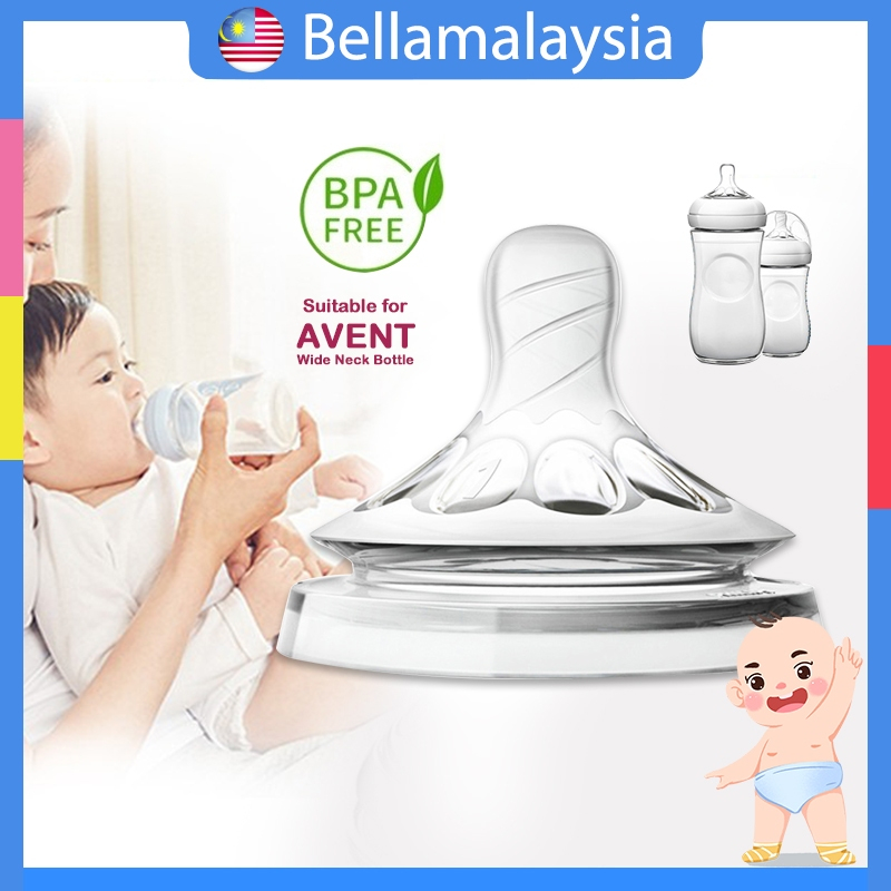 Bella Puting Avent Silicone Nipple Baby Teat Nipple Anti Colic BPA Free Natural Fit Wide Neck Bottle