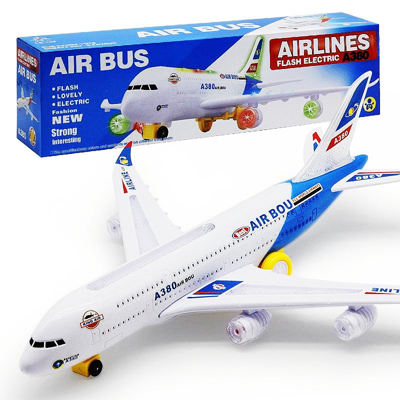 Kids Toys Airbus A380 Airplane Model Aeroplane Flash Electric Toy Lights Sounds Flash Light Airbus