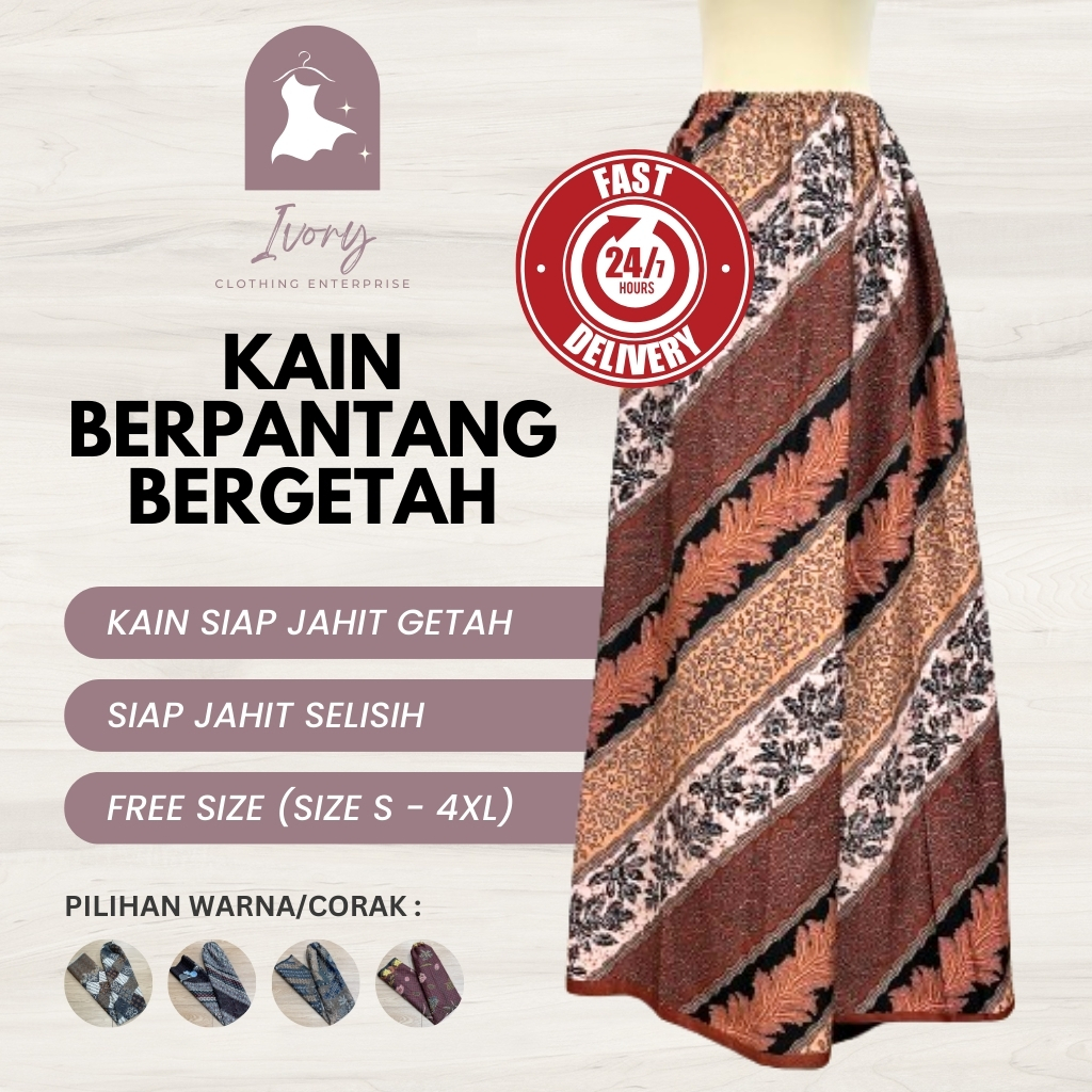 IVORY CLOTHING Kain Berpantang Bergetah / Confinement Sarong / Kain Batik Instant / Kain Basahan