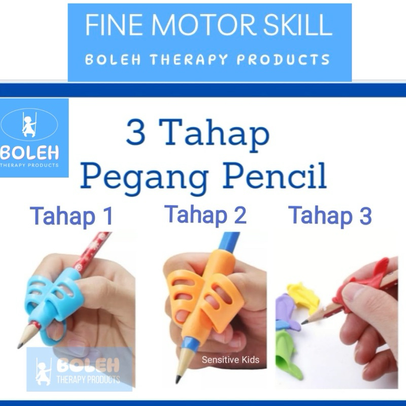 BOLEH Pencil Holder for Kids, Pemegang Pensel kanak kanak, pencil grip, Fine Motor Skill aid, pencil grip silicon