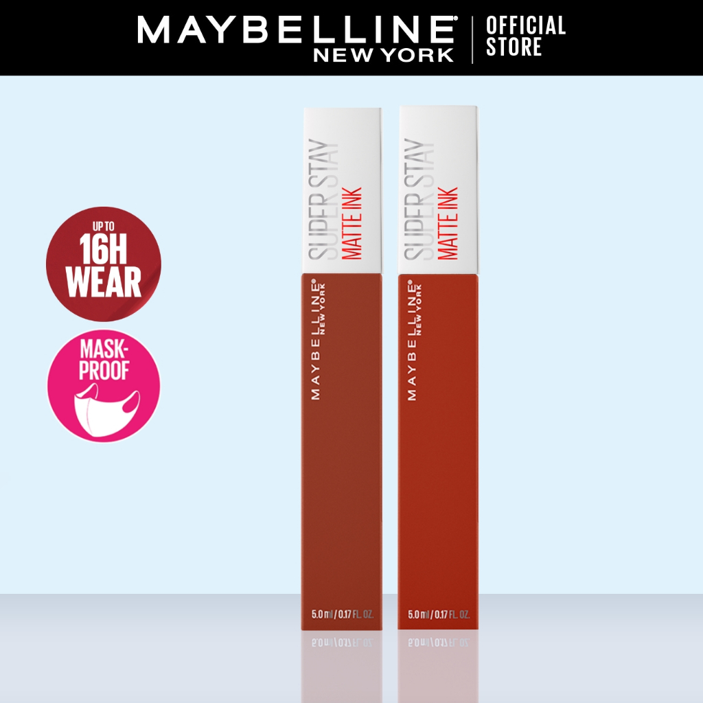 Maybelline Super Stay Matte Ink Liquid Lipstick - 16H Longwear Longlasting, High Pigment, Smudgeproof, Kissproof 02