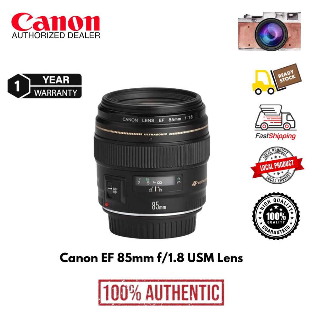 Canon EF 85mm f/1.8 USM Lens (1 Year Warranty )