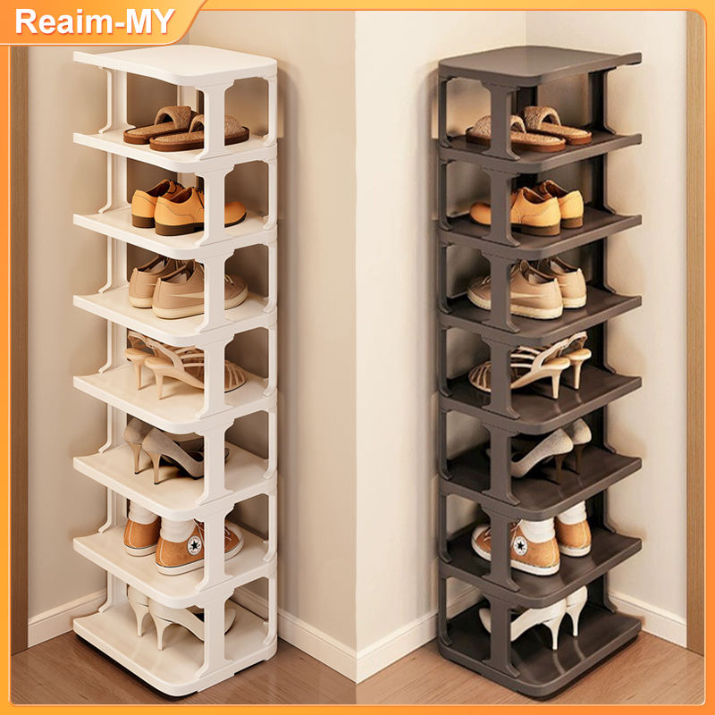 Shoe Rack Multi-layer Folding Narrow Shoe Rack Plastic Simple Shoe Rack Organizer Shelf Space-Saving Rak Kasut 鞋架