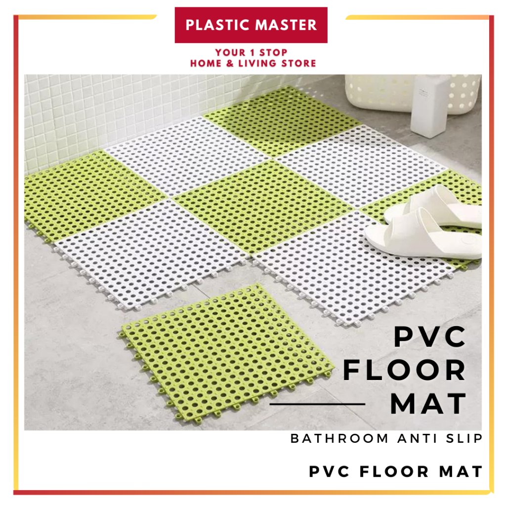 PVC Non Slip Floor Mat Anti Slip Splicing Bathroom Toilet Kitchen Floor Mat Toilet Floor Mat 30*30cm