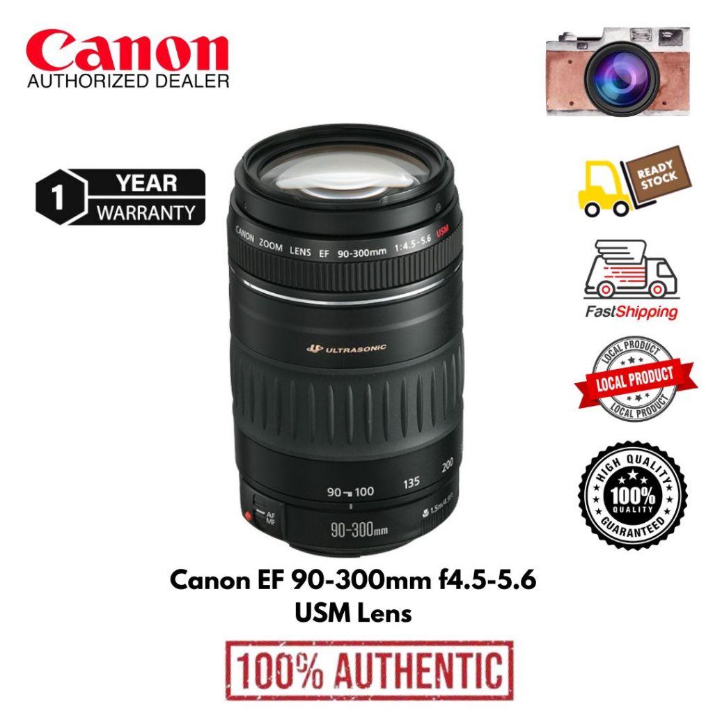 Canon EF 90-300mm F/4.5-5.6 USM Ultrasonic Super Zoom Lens (1 years warranty)