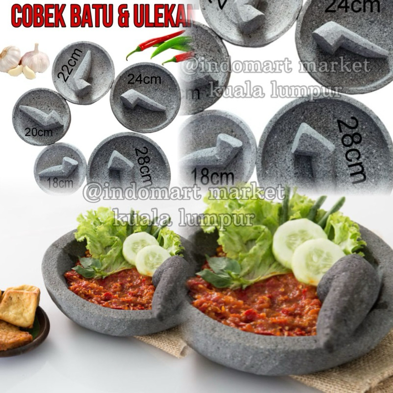 HOT ITEMCOBEK + ULEG /LESUNG BATU LAVA SIZE " 20/22/24/26/28/30cm/40cm