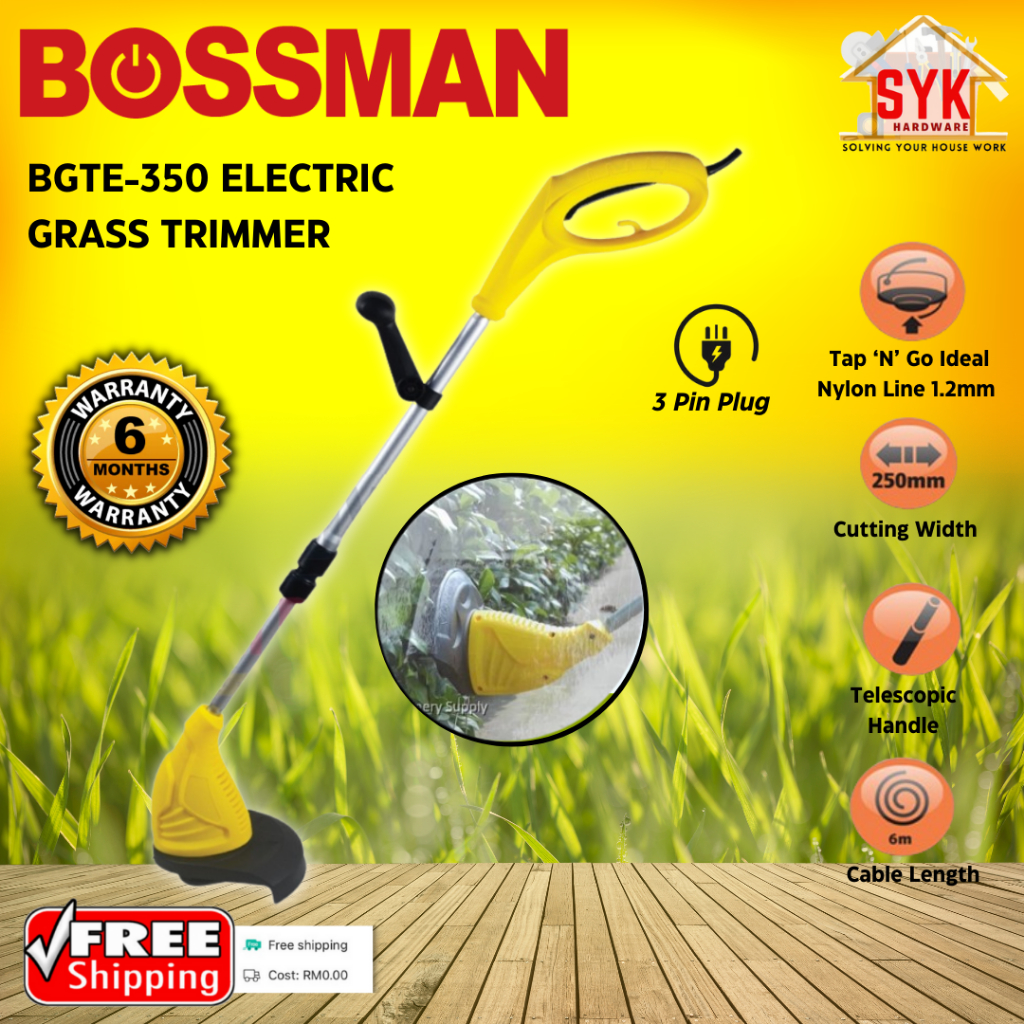 SYK Free Shipping Bossman BGTE-350 Electric String Grass Trimmer Gardening Tools Mesin Potong Rumput