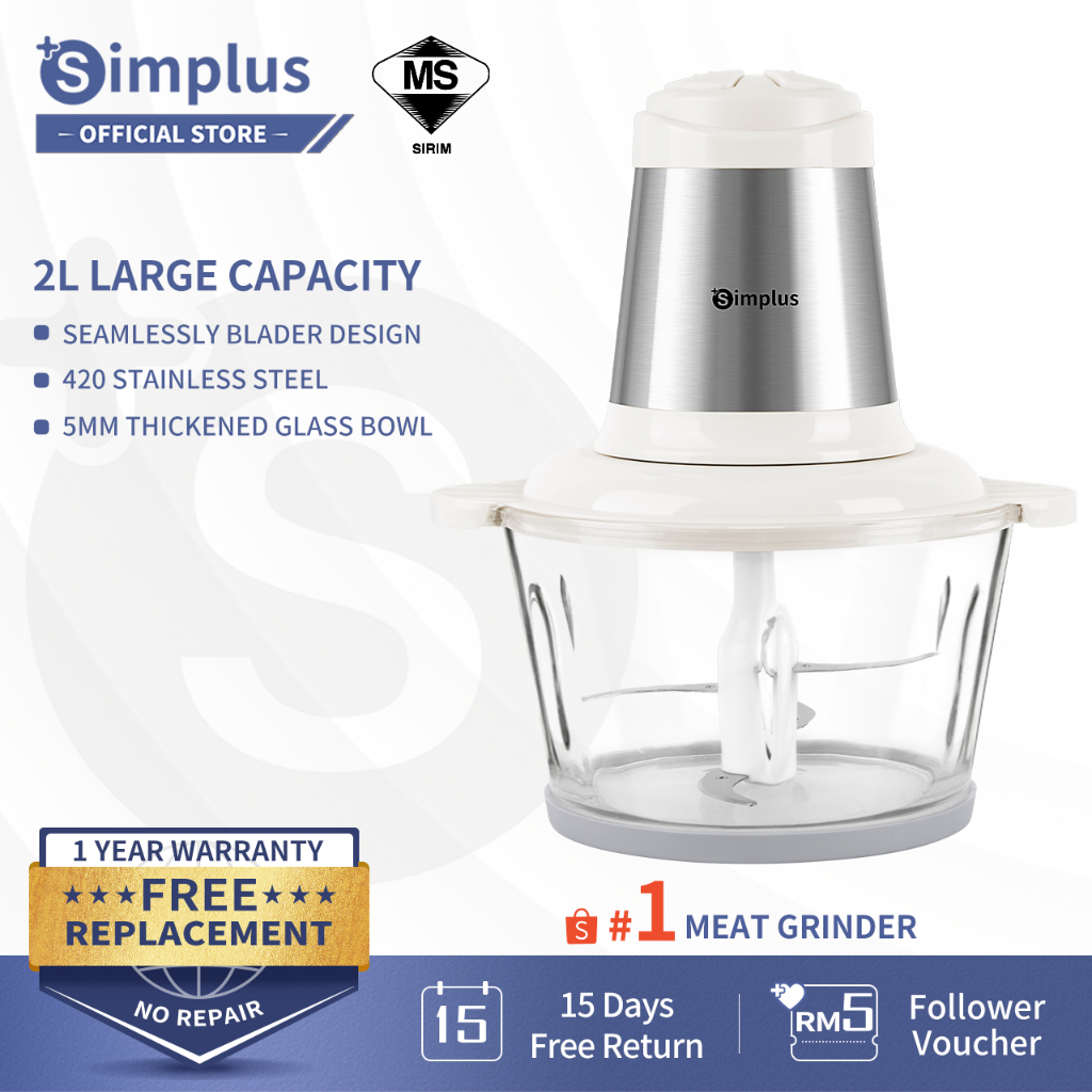 Simplus Meat Grinder 4 Stainless Steel Food Processor Blender (2L/300W) 【ViewChin】