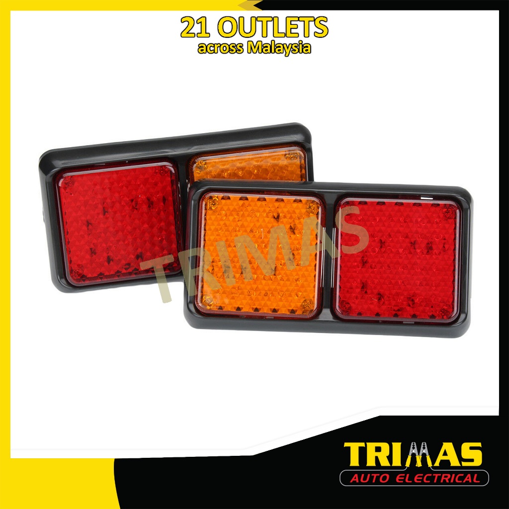 72LED 12V 24V Tail Light Lamp Brake Turn Signal Indicator Trailer Truck UTE Lorry (1PC)