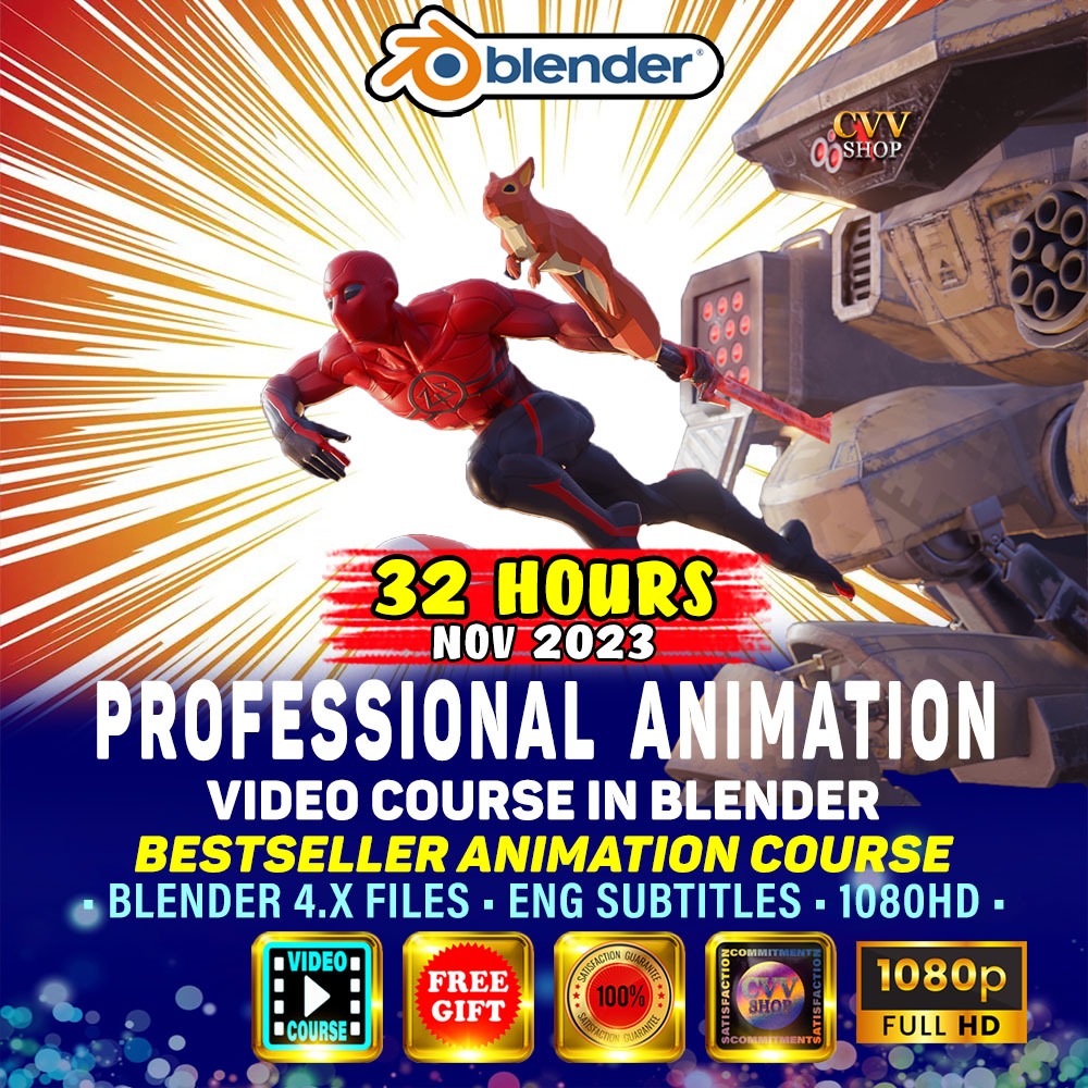Learn Professional Animation In Blender Video Course For PC Windows - Basic To Expert Techniques & High-End Animation