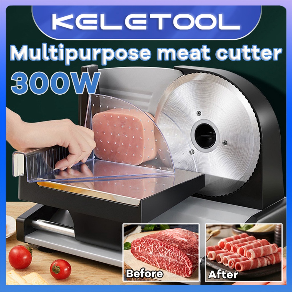 Household 300W Electric Meat Cutter Lamb Beef Slicer Mutton Rolls Cutting Machine Vegetable Fruit Bread Cutter