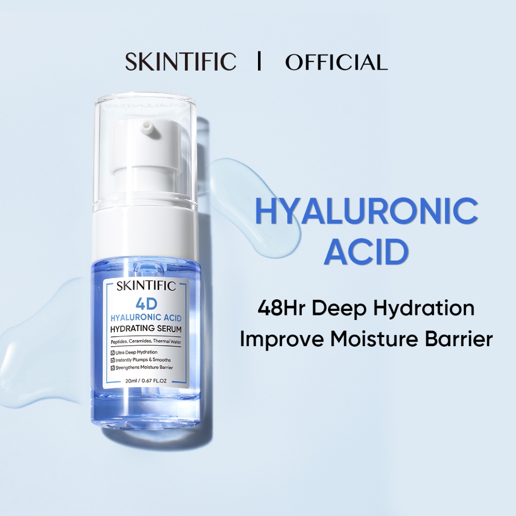 SKINTIFIC 4D Pure Hyaluronic Acid Hydrating Serum Glowing Mist Serum Hydrating Facial Skin (20ml)