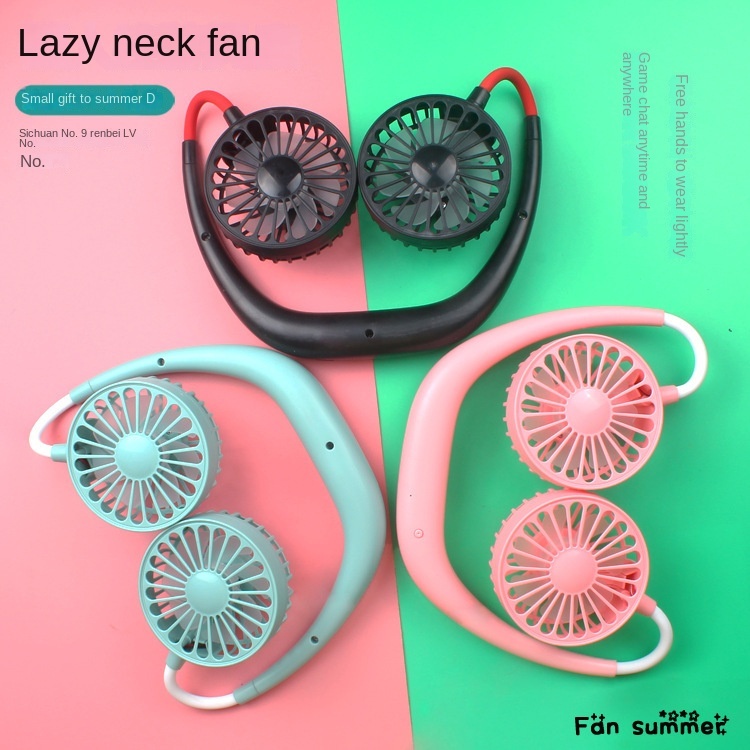 Electric 2000mAh USB Mini Fan Neck Fan Rechargeable Cooling Fan Portable Sports Fan Usb Lazy Portable fan hanging