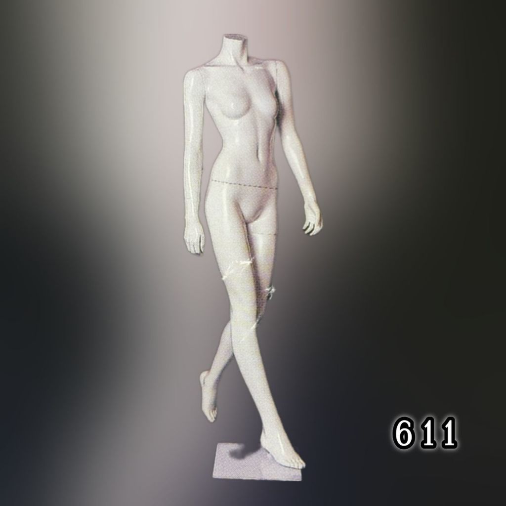 [Promotion] Fiberglass Female Lady Full Body High Quality Fashion Headless Mannequin White 611 with base