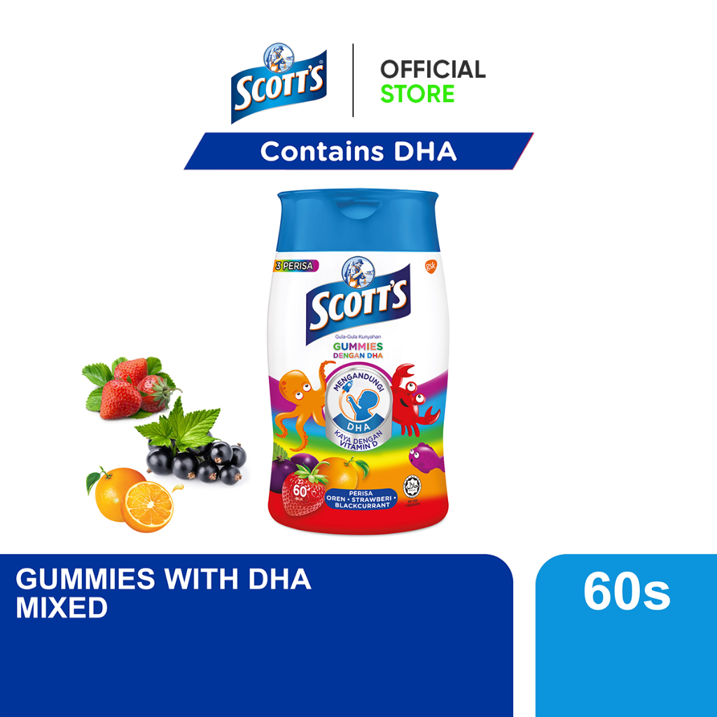 Scott's DHA Chewable Gummies - 4 Flavors (60's)
